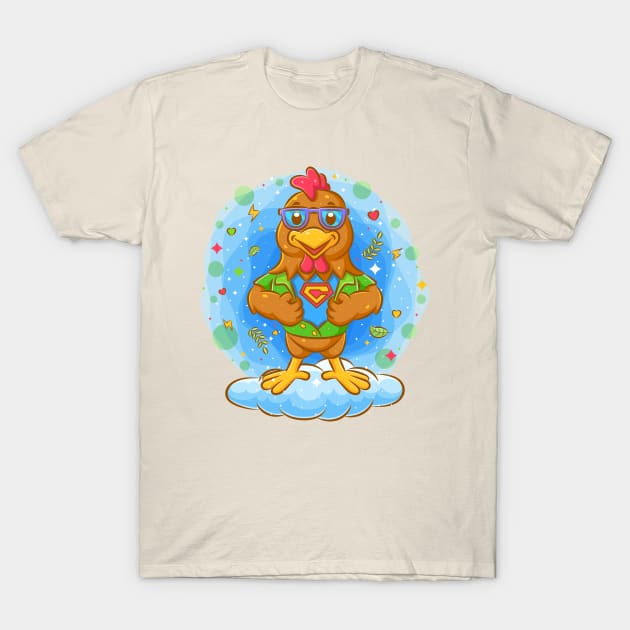 Rooster super hero costume T-Shirt by Mako Design 